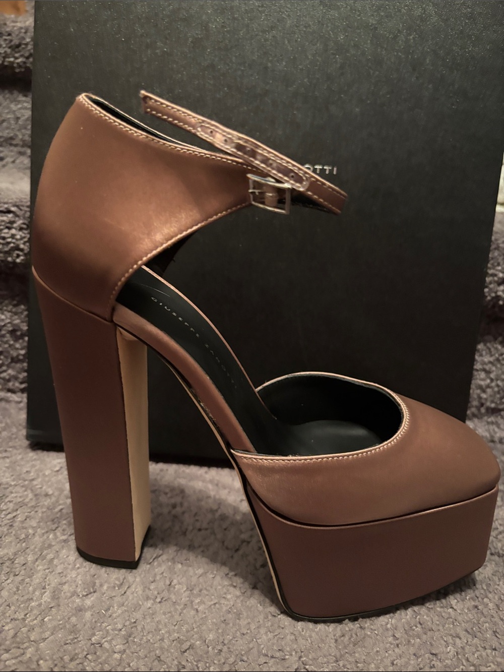 Platform Ankle-Strap Pumps in Hormone Blush